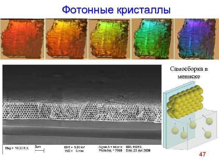 Фотонные кристаллы Самосборка в мениске 47 