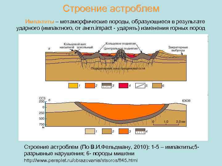 Строение астроблем Импактиты – метаморфические породы, образующиеся в результате Импактиты ударного (импактного, от англ.