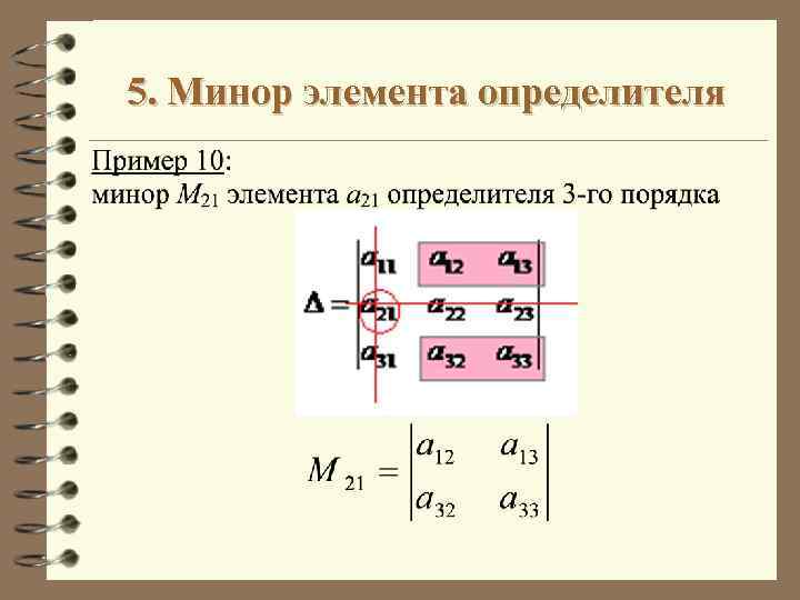 Элементы определитель