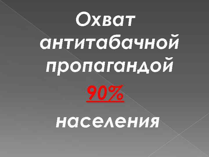 Охват антитабачной пропагандой 90% населения 
