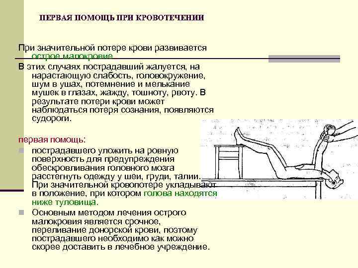 При каких травмах пострадавшему придают оптимальное положение тела изображенное на рисунке