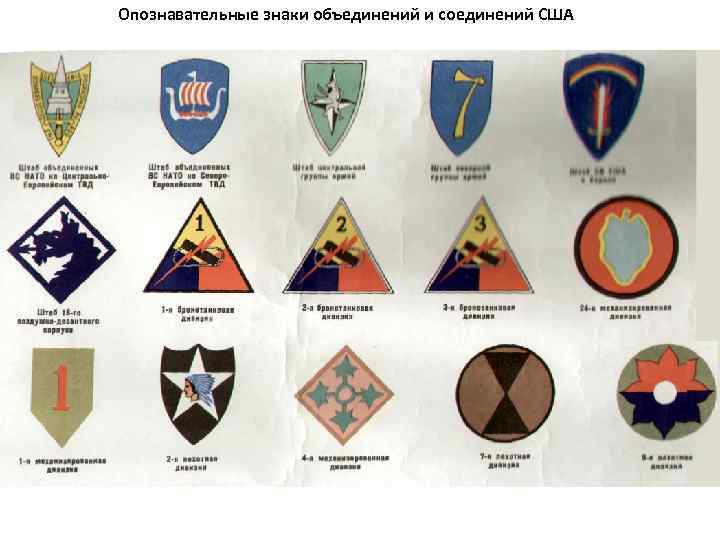 Опознавательные знаки объединений и соединений США 