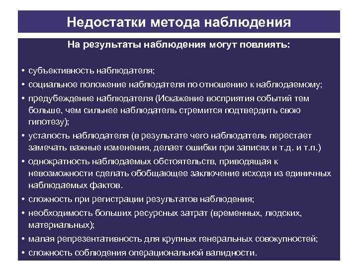 1 метод наблюдения