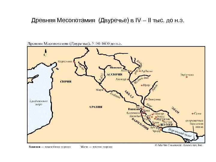 Древняя Месопотамия (Двуречье) в IV – II тыс. до н. э. 
