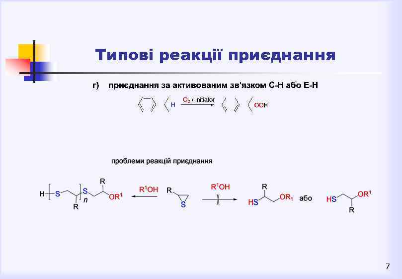 Типові реакції приєднання 7 