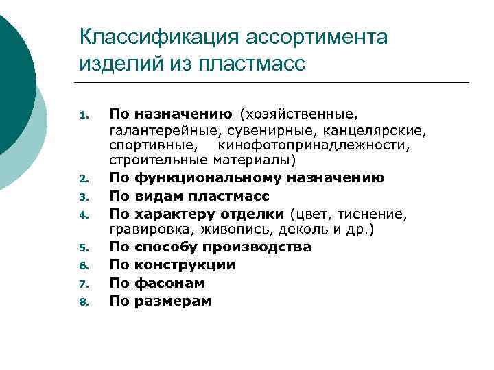 Классификация ассортимента