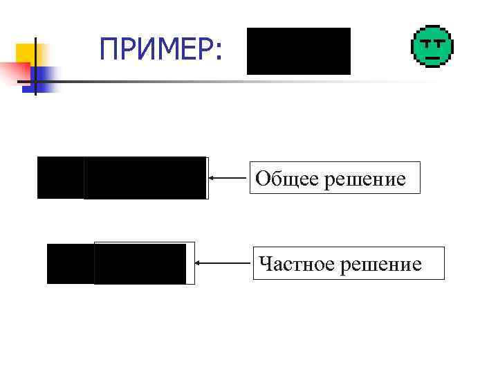 ПРИМЕР: Общее решение Частное решение 