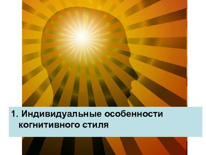1. Индивидуальные особенности когнитивного стиля 