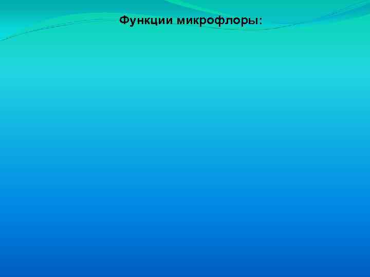 Функции микрофлоры: 