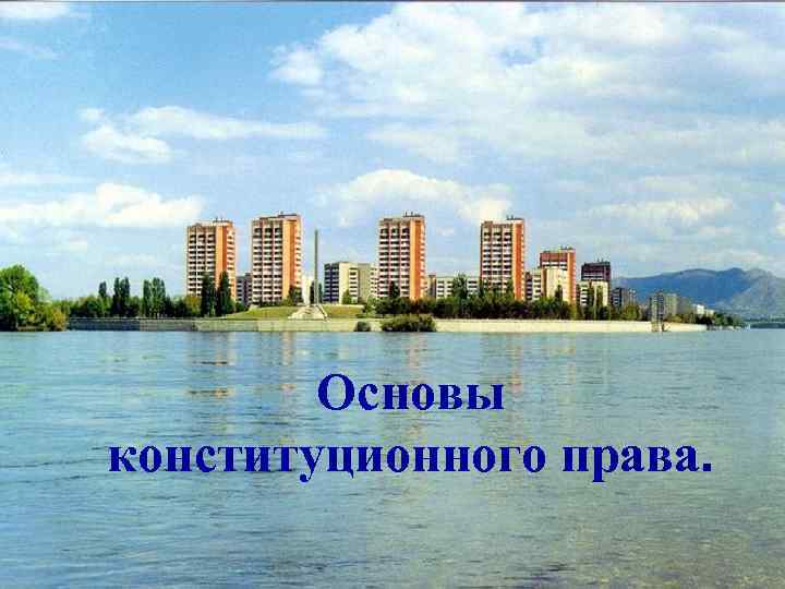 Основы конституционного права. 