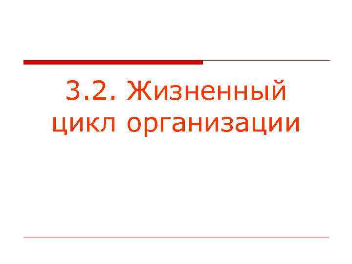 3. 2. Жизненный цикл организации 