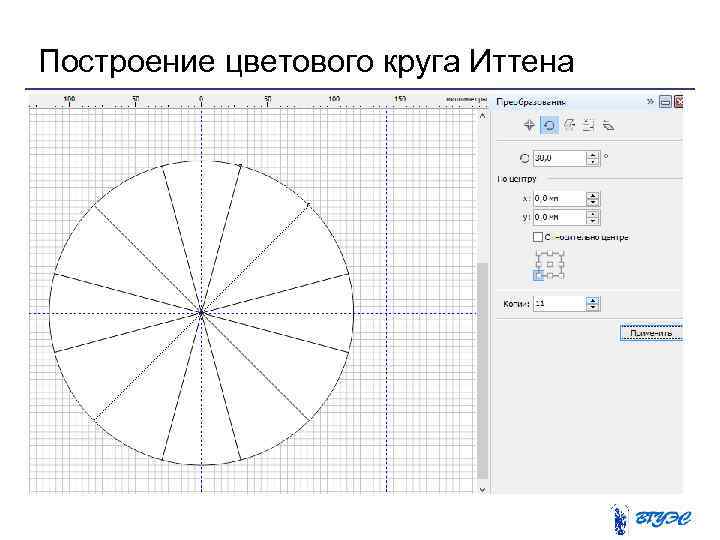 Построение цветового круга Иттена 