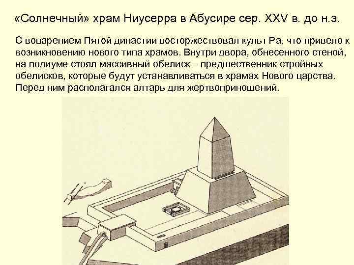 Солнечный храм в абусире. Солнечный храм Ниусерра. Храм Бога солнца Ниусерра. Солнечный храм древнего Египта. Солнечный храм Ниусерра реконструкция.