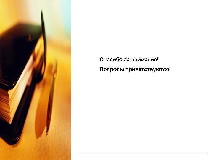 Спасибо за внимание! Вопросы приветствуются! 