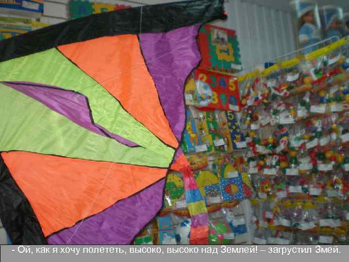 - Ой, как я хочу полететь, высоко над Землей! – загрустил Змей. 