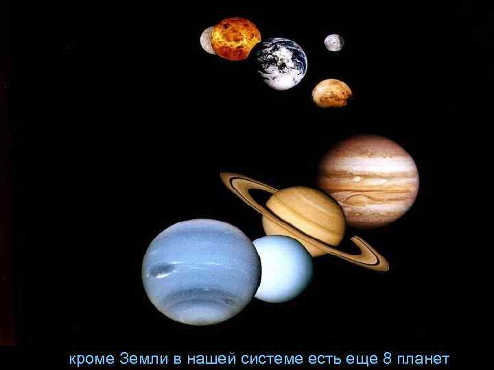 кроме Земли в нашей системе есть планет. Земли в нашей системе есть еще 8