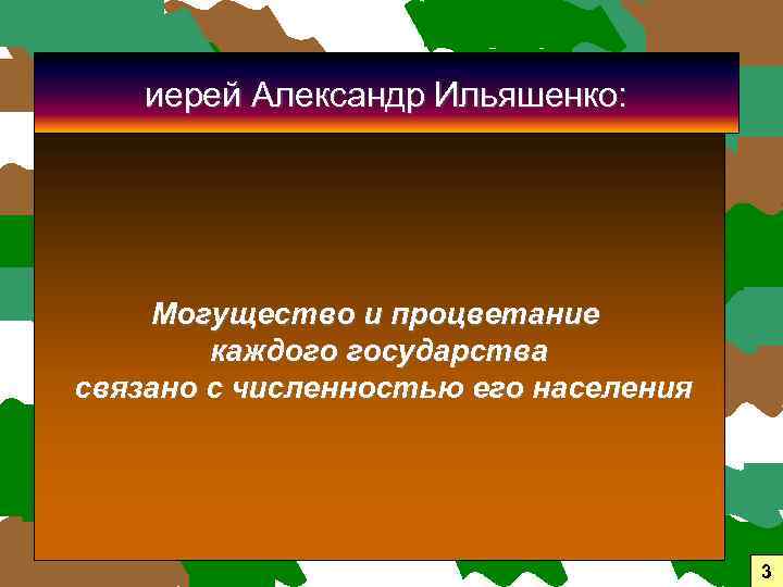 иерей Александр Ильяшенко: Могущество и процветание каждого государства связано с численностью его населения 3