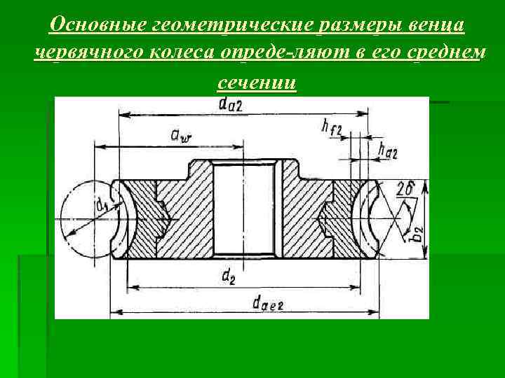 Геометрические параметры червячной передачи нарисовать схему и дать пояснения