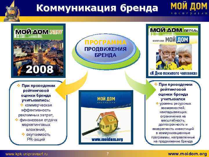 Коммуникация бренда ПРОГРАММА ПРОДВИЖЕНИЯ БРЕНДА v При проведении рейтинговой оценки бренда учитывался v При