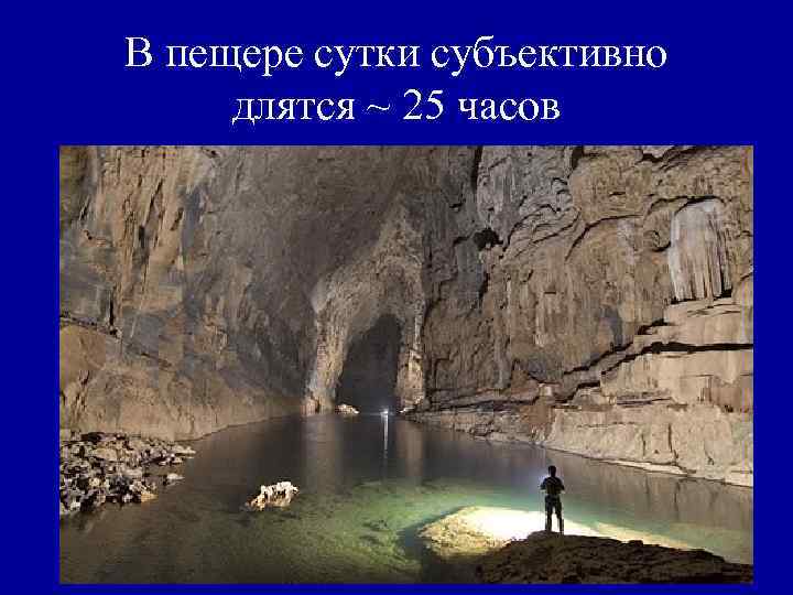 В пещере сутки субъективно длятся ~ 25 часов 