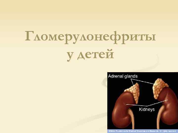 Гломерулонефриты у детей 