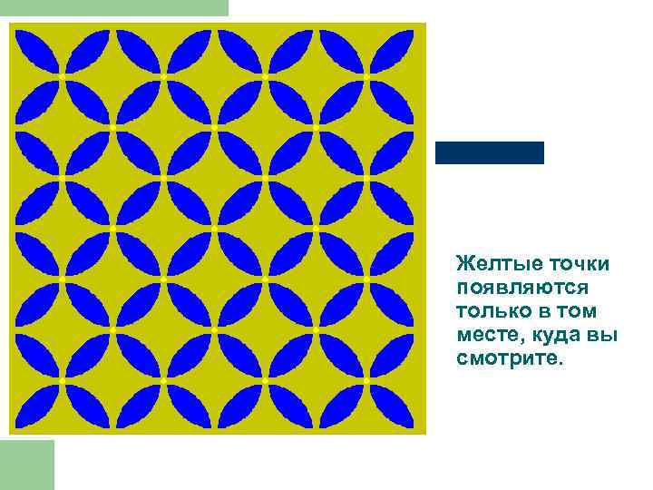 : Желтые точки появляются только в том месте, куда вы смотрите. 