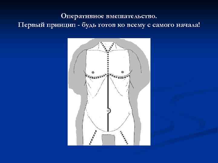 Оперативное вмешательство. Первый принцип - будь готов ко всему с самого начала! 