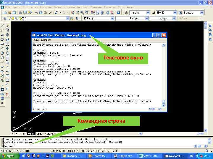 Текстовое окно Командная строка 