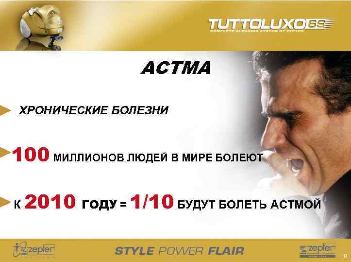 АСТМА ХРОНИЧЕСКИЕ БОЛЕЗНИ 100 МИЛЛИОНОВ ЛЮДЕЙ В МИРЕ БОЛЕЮТ К 2010 ГОДУ = 1/10