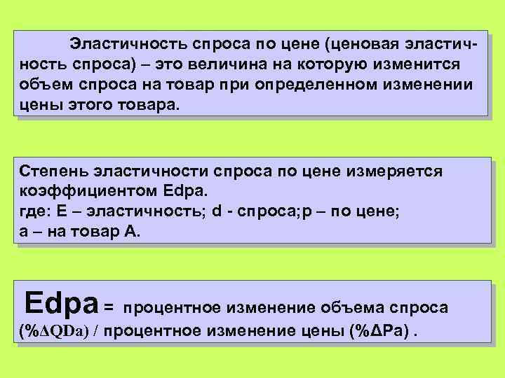 Эластичность спроса по цене (ценовая эластичность спроса) – это величина на которую изменится объем