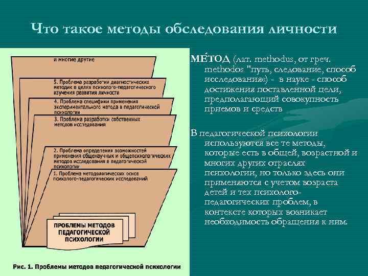 Что такое методы обследования личности МЕ ТОД (лат. methodus, от греч. methodos 