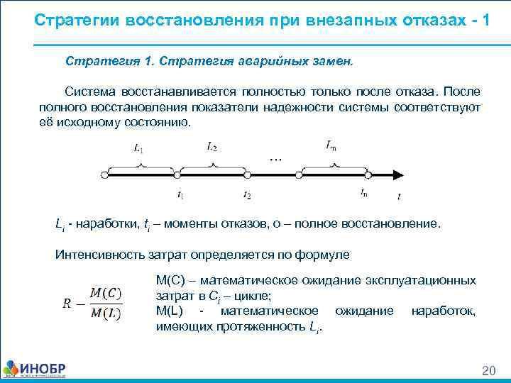 Стратегии восстановления при внезапных отказах - 1 Стратегия 1. Стратегия аварийных замен. Система восстанавливается