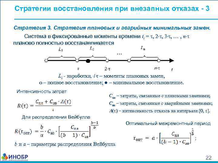 Стратегии восстановления при внезапных отказах - 3 Стратегия 3. Стратегия плановых и аварийных минимальных
