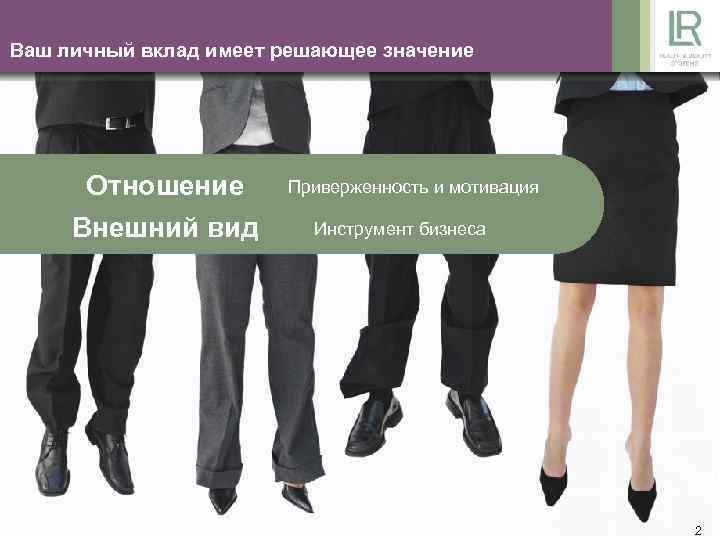 Ваш личный вклад имеет решающее значение Отношение Внешний вид Приверженность и мотивация Инструмент бизнеса