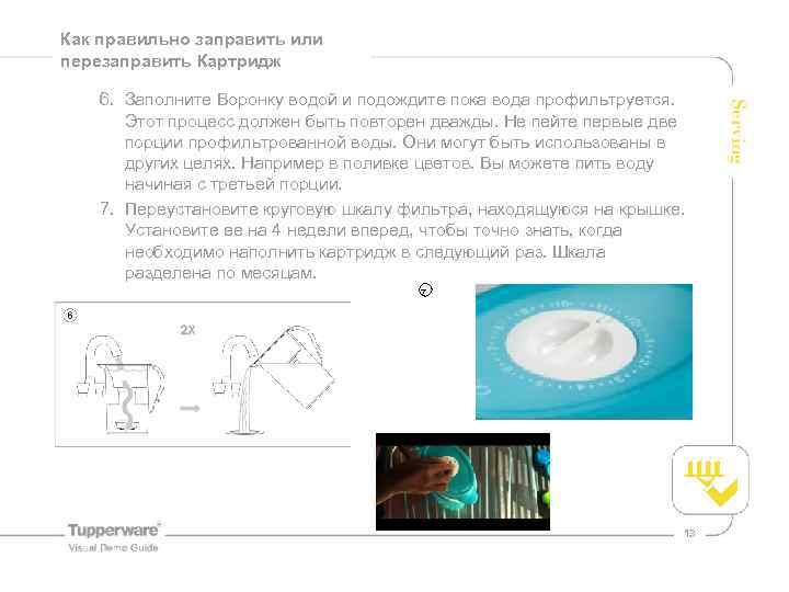 Как правильно заправить или перезаправить Картридж 6. Заполните Воронку водой и подождите пока вода