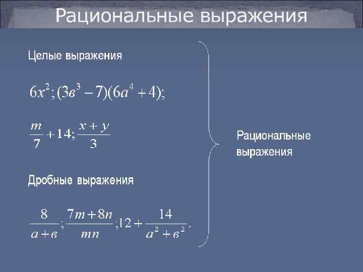 Рациональные выражения 