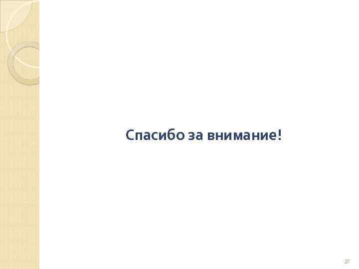 Спасибо за внимание! 37 