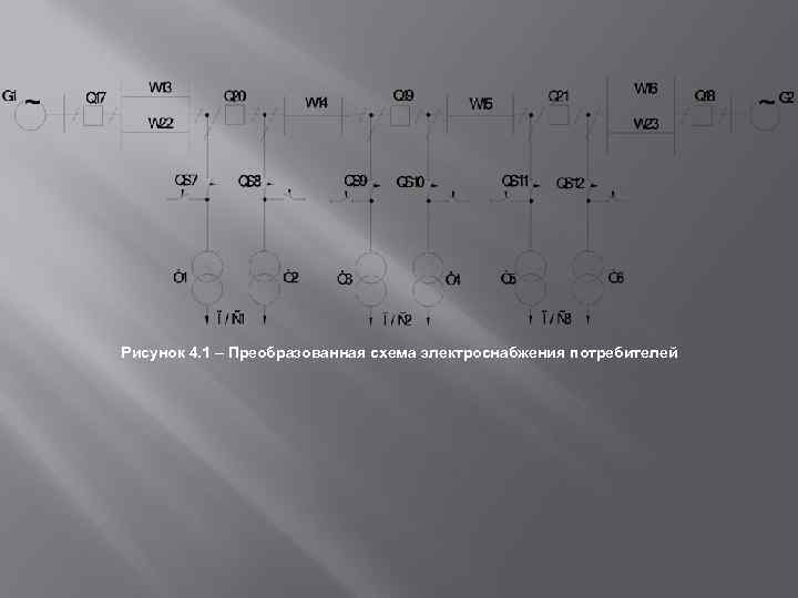 Рисунок 4. 1 – Преобразованная схема электроснабжения потребителей 