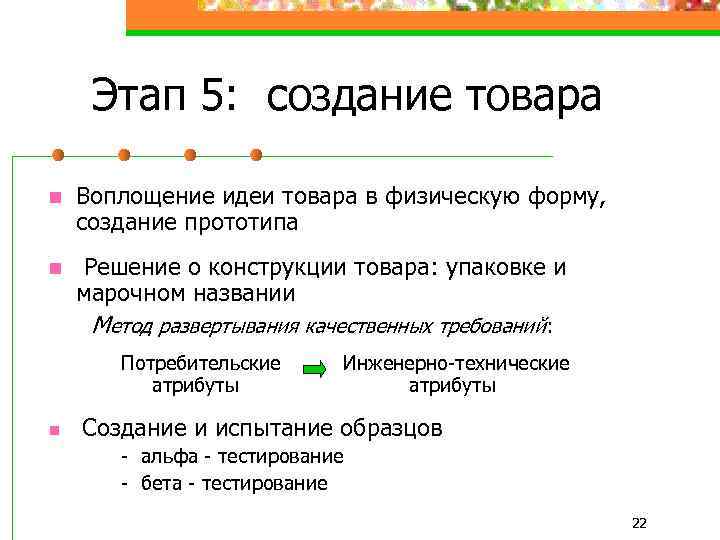 Этап 5: создание товара n Воплощение идеи товара в физическую форму, создание прототипа n