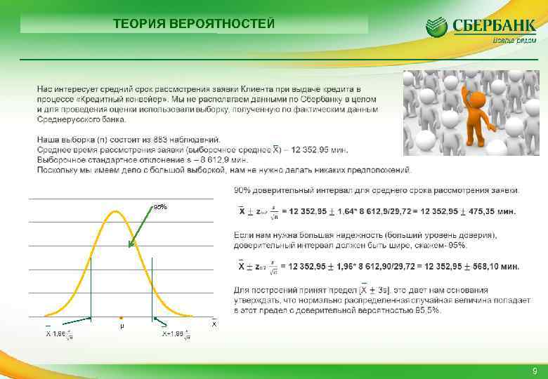 ТЕОРИЯ ВЕРОЯТНОСТЕЙ 95% Х µ 9 
