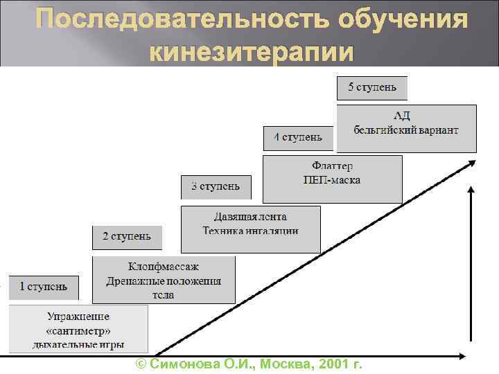 Последовательность обучения кинезитерапии © Симонова О. И. , Москва, 2001 г. 