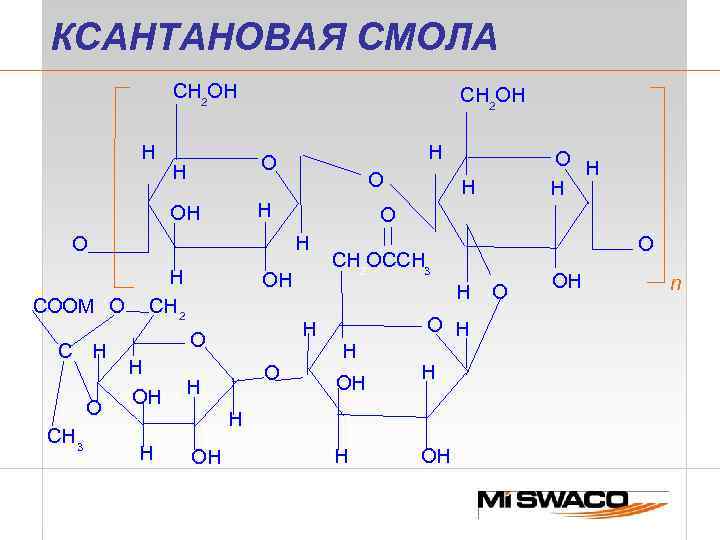 КСАНТАНОВАЯ СМОЛА CH 2 OH H C H O CH 3 O H CH