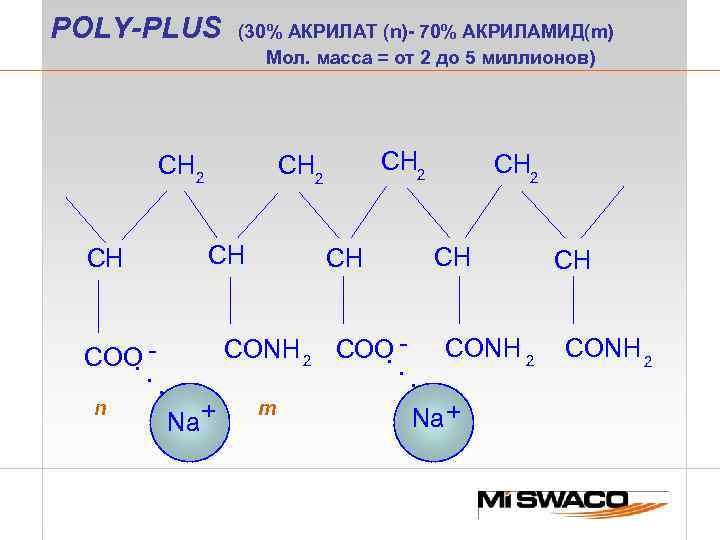 POLY-PLUS (30% AКРИЛАТ (n)- 70% AКРИЛАМИД(m) Мол. масса = от 2 дo 5 миллионов)