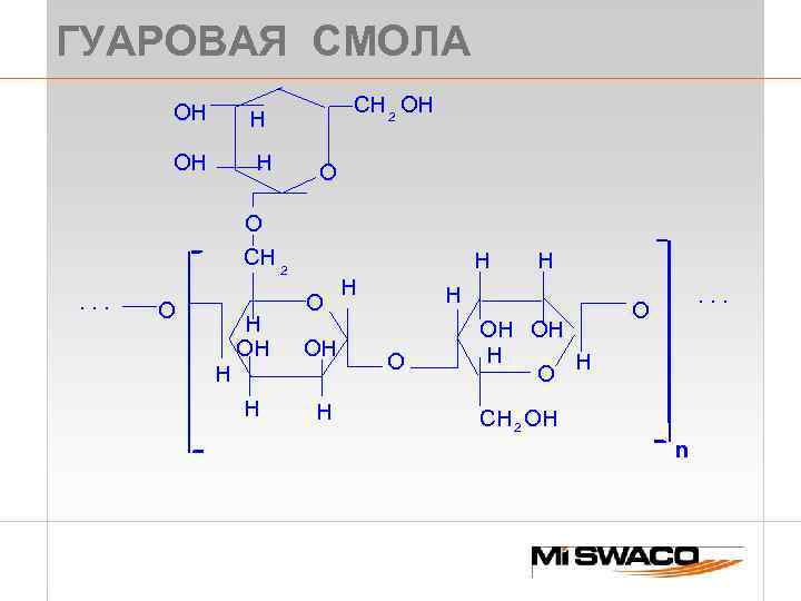 ГУАРОВАЯ СМОЛА OH OH H CH 2 OH H O O CH 2. .