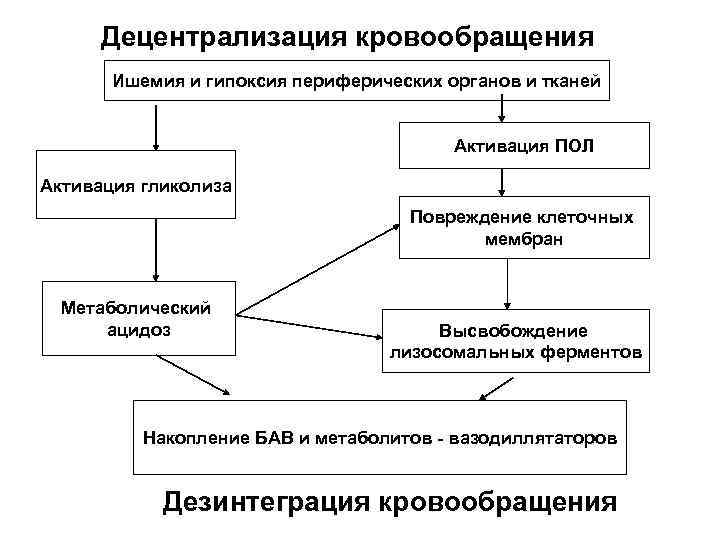 Блок схема расстройства кровообращения