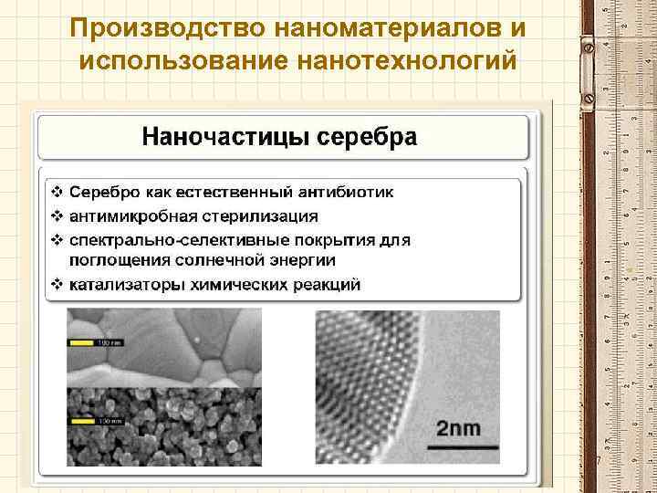 Производство наноматериалов и использование нанотехнологий 17 