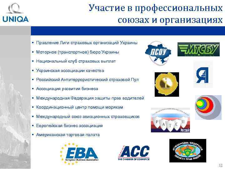 Участие в профессиональных союзах и организациях § Правление Лиги страховых организаций Украины § Моторное