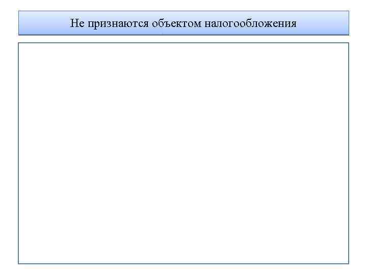 Не признаются объектом налогообложения 