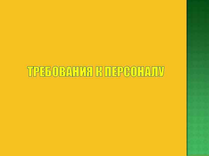 ТРЕБОВАНИЯ К ПЕРСОНАЛУ 