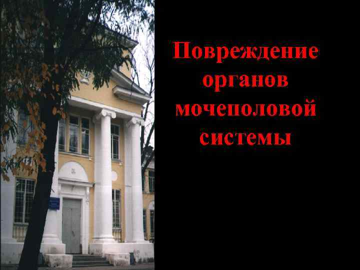 Повреждение органов мочеполовой системы 